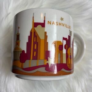 Starbucks Nashville Skyline Mug - White, Orange, Pink